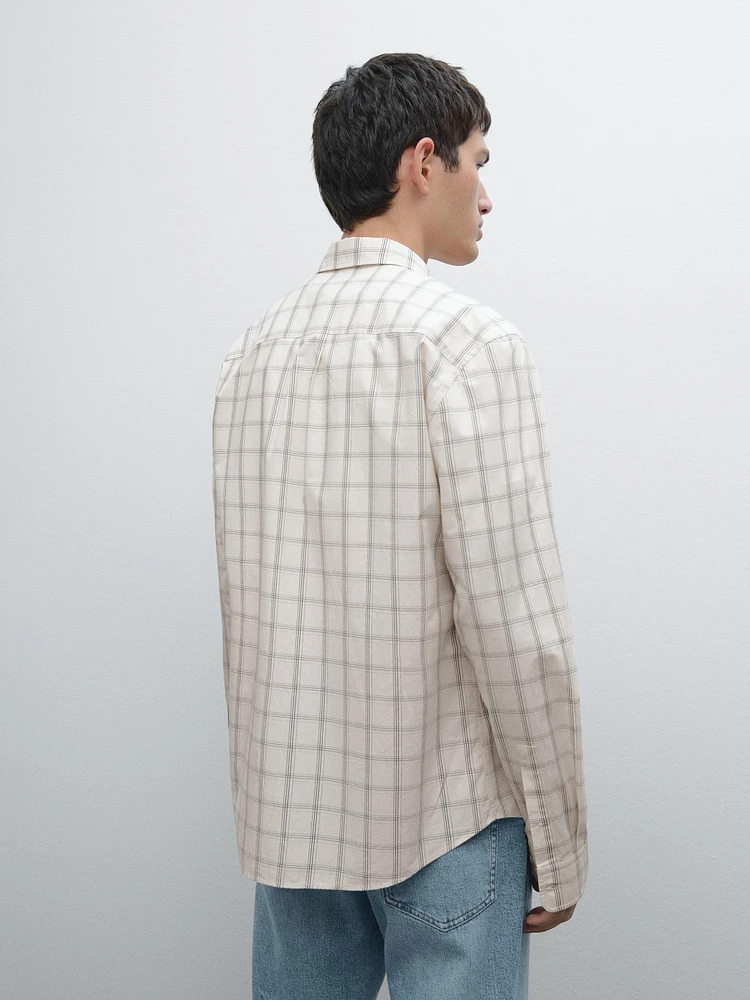 Regular fit check 100% cotton shirt