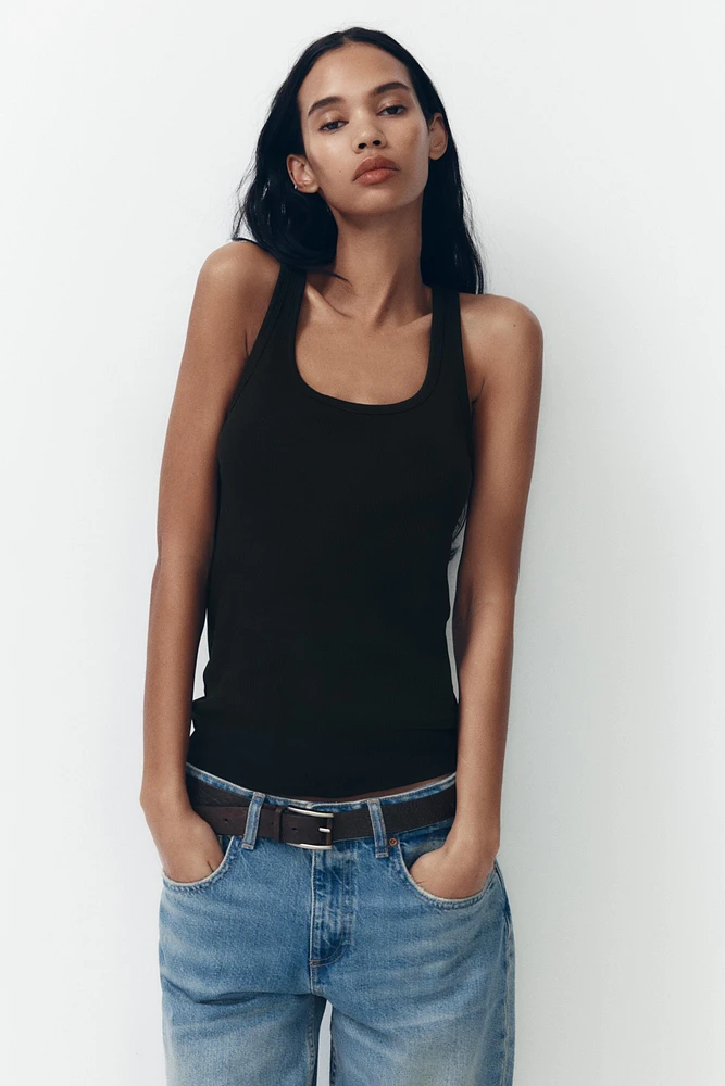 JEAN TRF COUPE LARGE À TAILLE MI-HAUTE