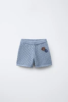 SHORT EN MAILLE À FLEURS AU CROCHET