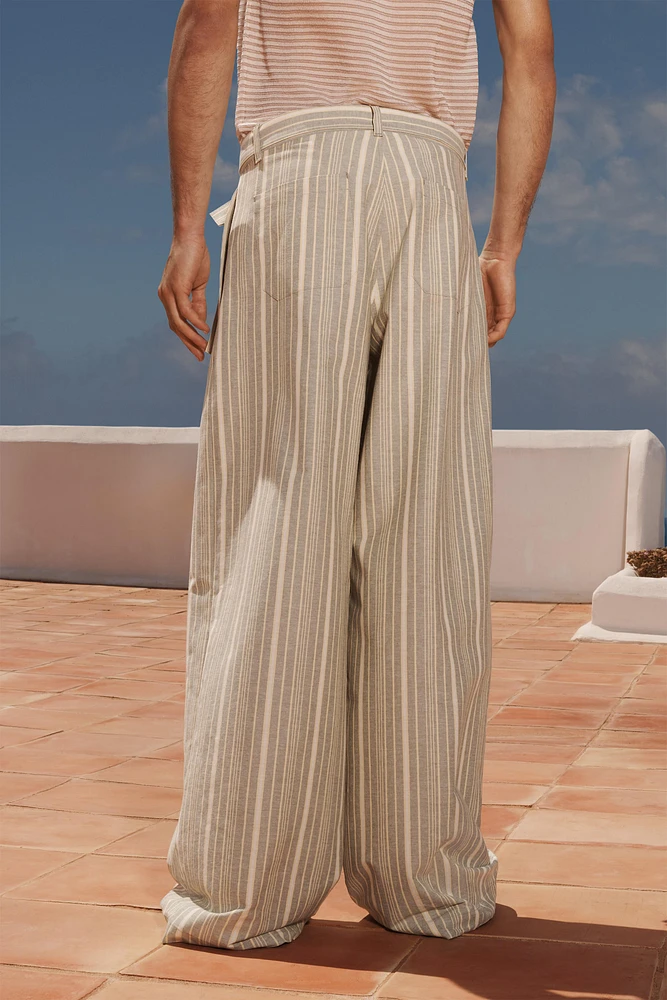 LIMITED EDITION STRIPED WIDE FIT PANTS