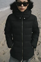 SEMI-LONG HOODED PUFFER COAT