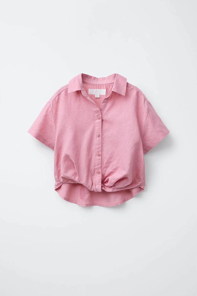 CHEMISE FRONCÉE AVEC LIN