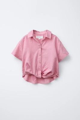 CHEMISE FRONCÉE AVEC LIN