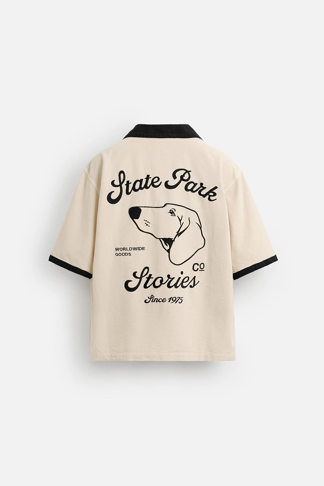 CHEMISE BRODÉE EN CONTRASTE