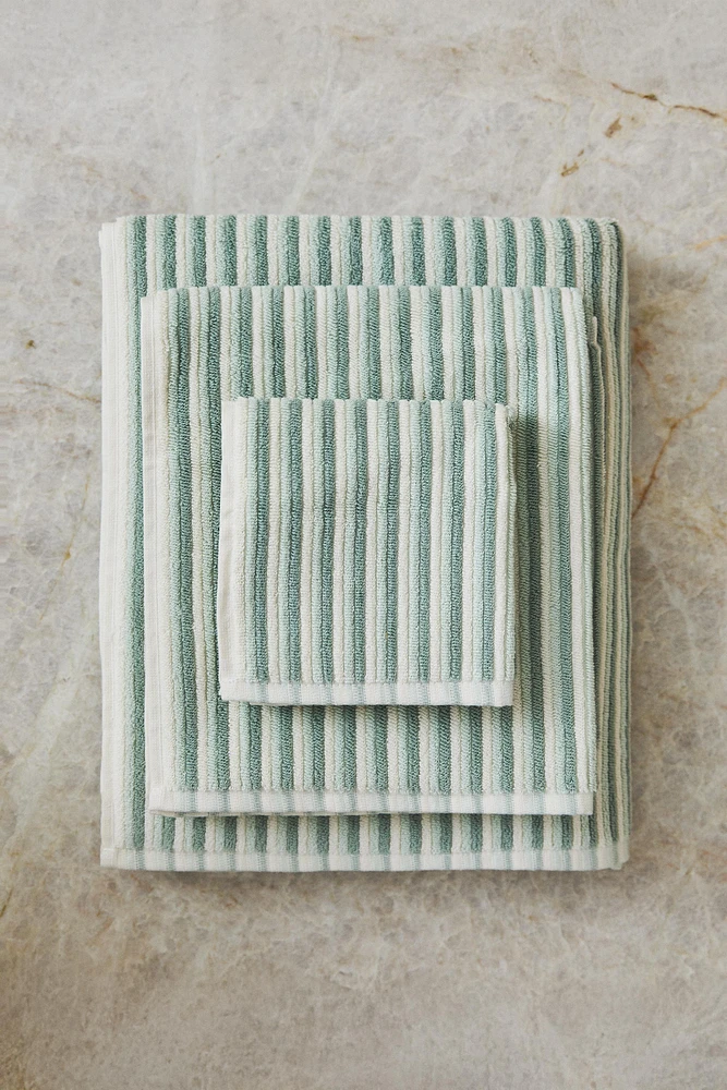 SERVIETTE DE BAIN TEXTURE RAYURES COLORÉES