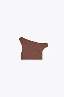 STRUCTURED ASYMMETRICAL CROP TOP