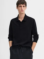 Cotton blend polo sweater