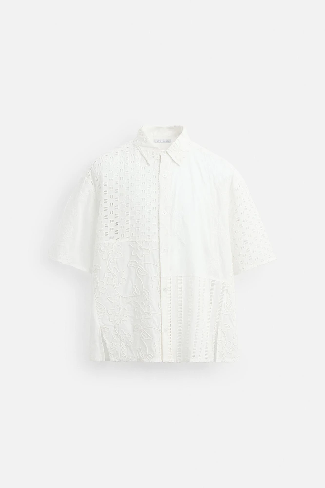CHEMISE PATCHWORK BRODERIE AJOURÉE