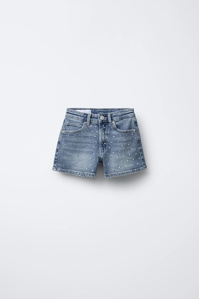 STAR RHINESTONE DENIM SHORTS