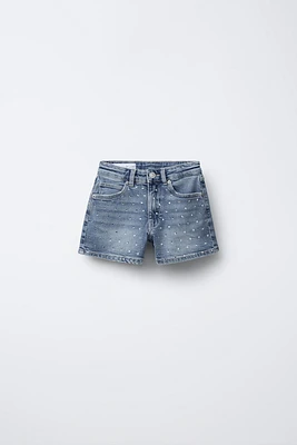 STAR RHINESTONE DENIM SHORTS