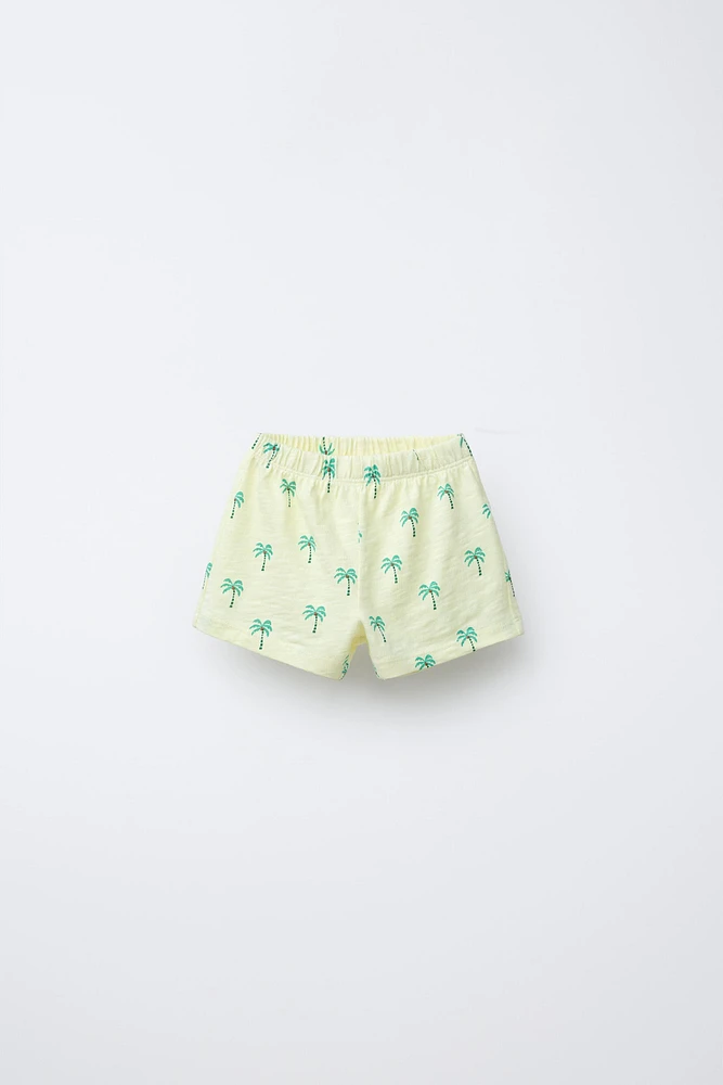 PALM TREE PRINT SHORTS