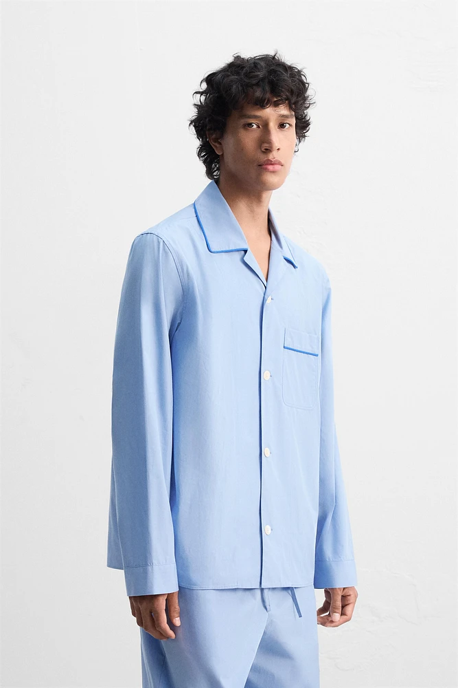 CHEMISE DE PYJAMA CONTRASTÉE