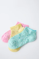 THREE-PACK OF FLORAL SOCKS