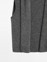 Veste sans manches avec pull en laine mélangée