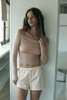 BARE SHOULDER HOSIERY TOP