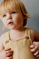 SHORT TEXTURED BIB OVERALLS