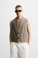 GILET STRUCTURÉ LIN - COTON