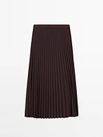 Long pleated flared skirt