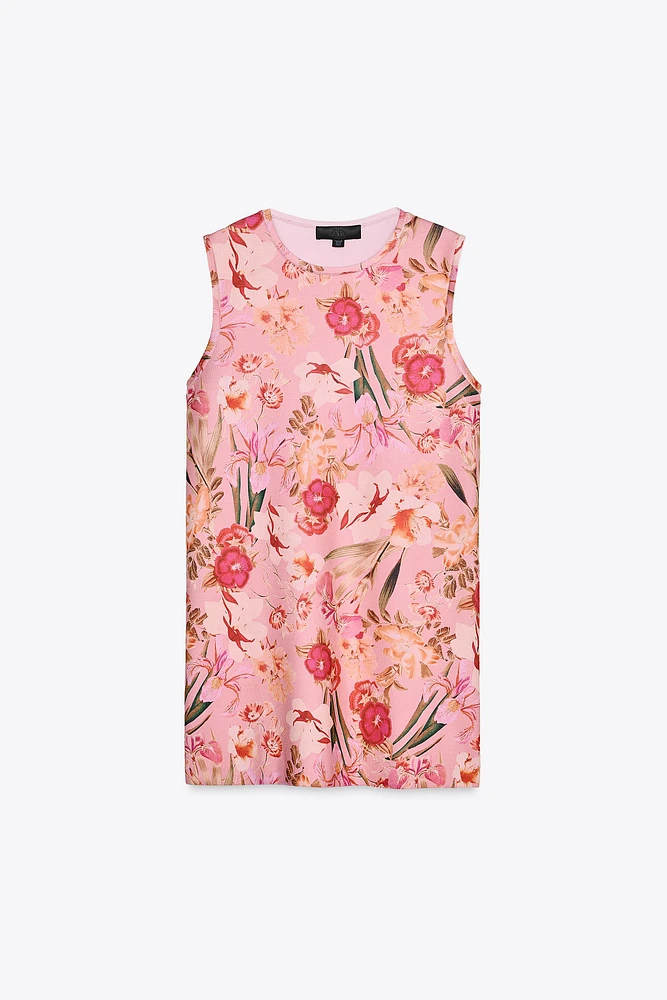 FLORAL PRINT KNIT DRESS