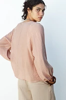 TEXTURED CROCHET BLOUSE