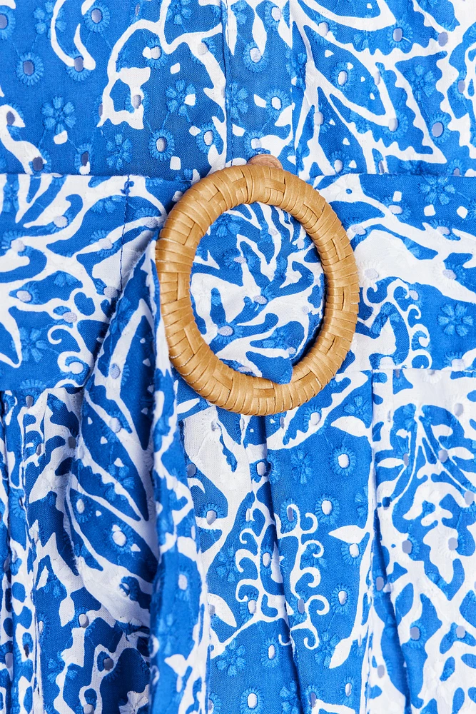 EMBROIDERED BELTED SHIRT DRESS
