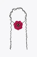 RAFFIA FLOWER NECKLACE