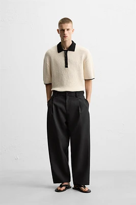 POLO EN MAILLE STRUCTURÉ CONTRASTÉ