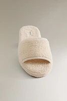 CHAUSSONS FLATFORM TISSU BOUCLÉ