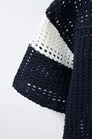 EMBROIDERED NUMBER KNIT T-SHIRT