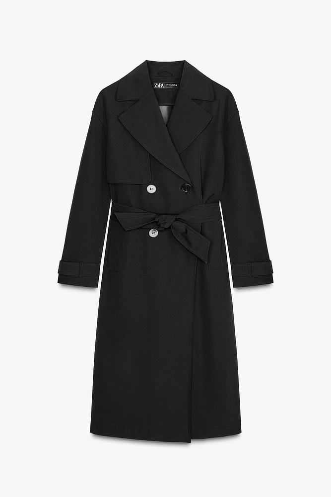 WATER REPELLENT BELTED TRENCH COAT