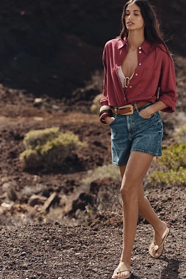 OVERSIZED LINEN BLEND SHIRT