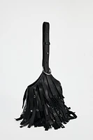 FRINGED LEATHER BUCKET BAG