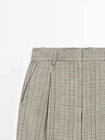 Pantalon de tailleur imprimé à carreaux