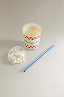 CHILDREN'S PIZZA TUMBLER WITH STRAW