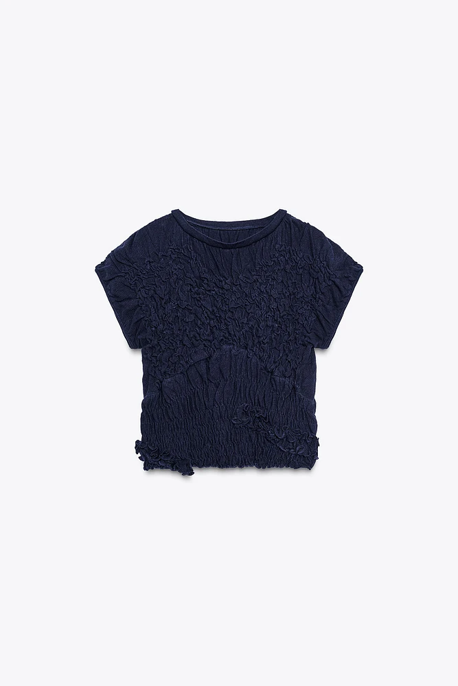 TEXTURED ELASTIC T-SHIRT X FANGLU LIN
