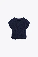 TEXTURED ELASTIC T-SHIRT X FANGLU LIN