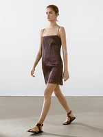 Mini dress with blonde lace detail