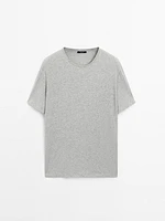 Melange cotton and linen t-shirt
