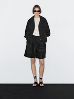 High neck bomber puff jacket