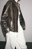 BLOUSON BOMBER EN CUIR 100 % ZW COLLECTION LIMITED EDITION