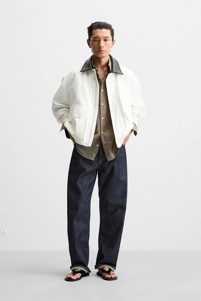 CONTRASTING COLLAR JACKET