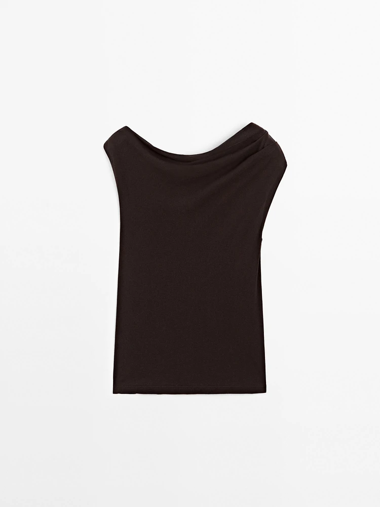 Top asymétrique 100 % coton