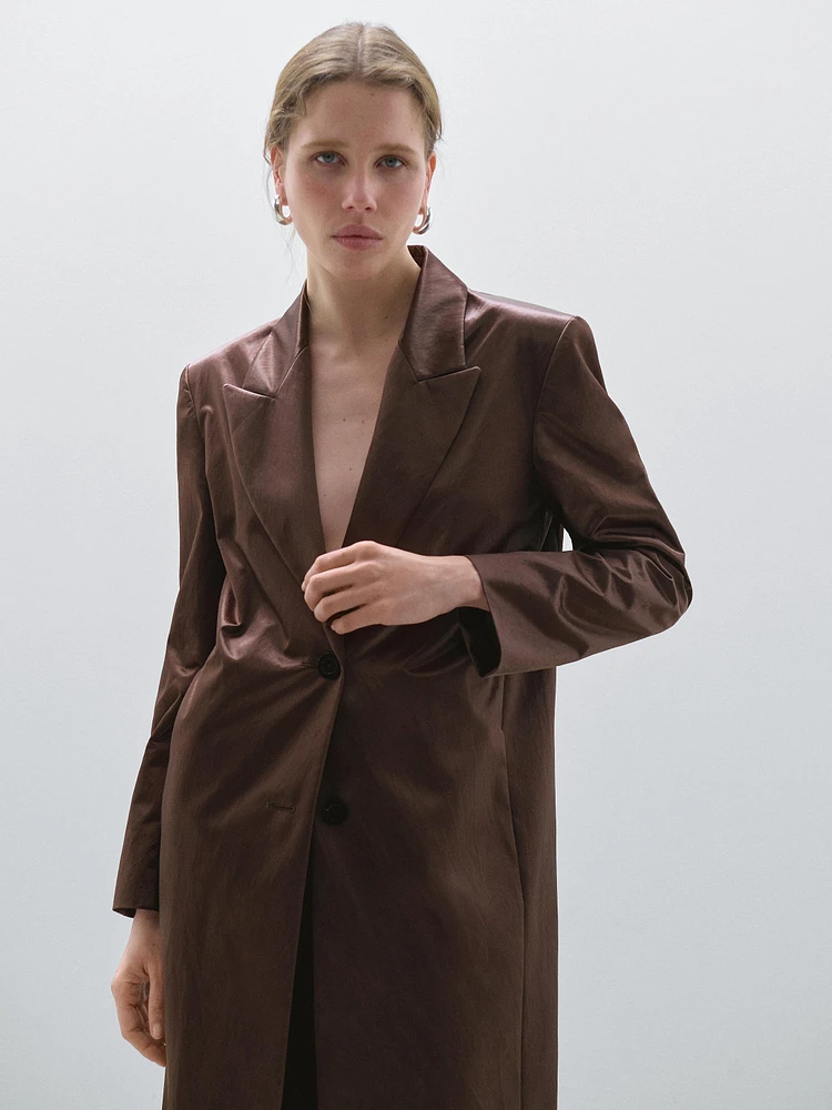 Manteau long satiné - Studio