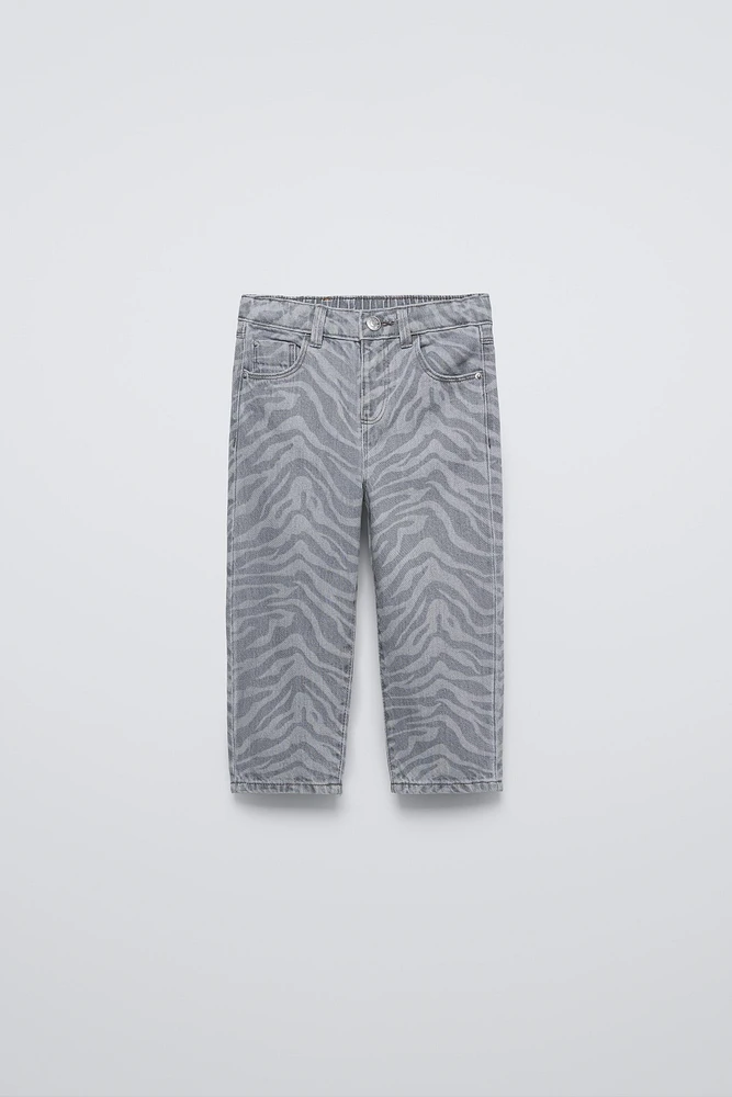 ANIMAL PRINT SLOUCHY JEANS