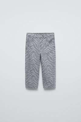 ANIMAL PRINT SLOUCHY JEANS