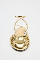 METALLIC STRAPPY FISHERMAN SANDALS