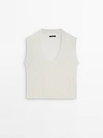 Wool blend knit top