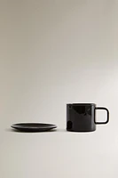 BOROSILICATE GLASS MUG AND SAUCER