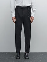 Cotton blend stretch trousers