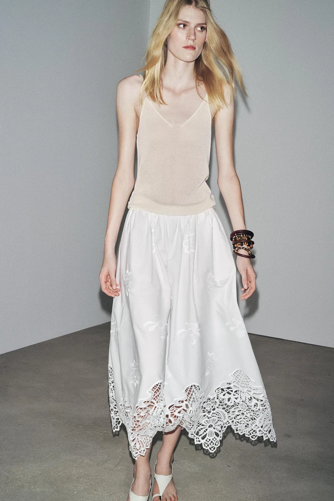 JUPE MIDI BRODERIES ZW COLLECTION